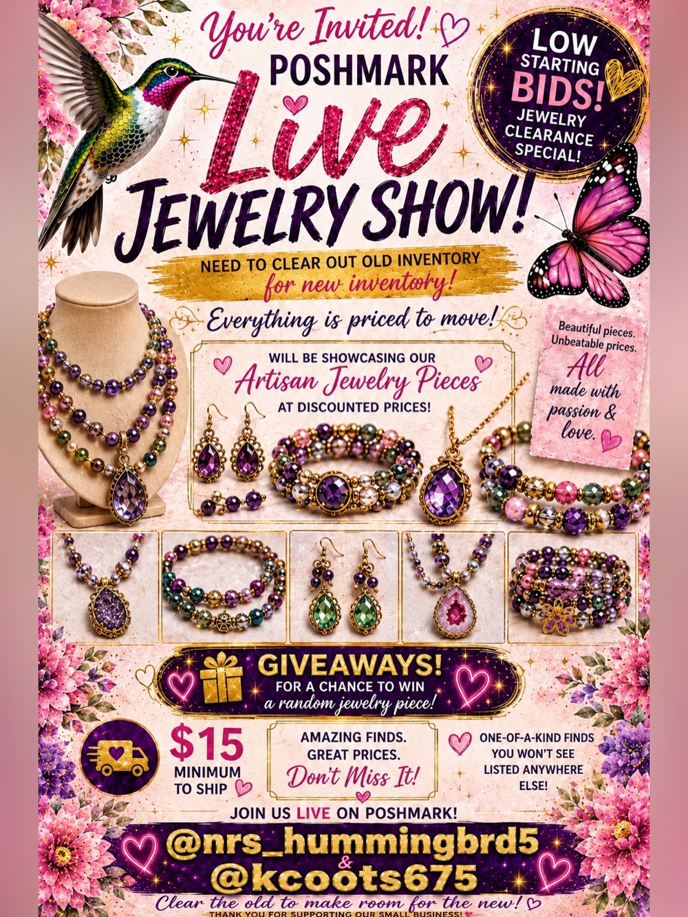 Jewelry Clearance Sale Show! Low starts! Givvys!